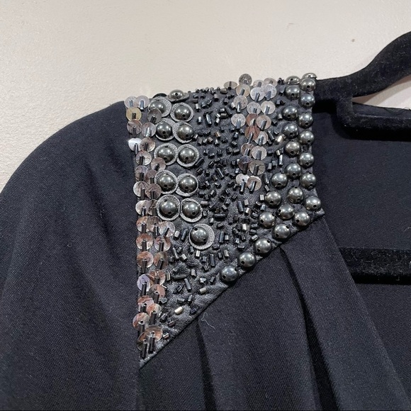 RICHMOND Denim asymmetrical black embellished dress size 12 NWT - Picture 7 of 8